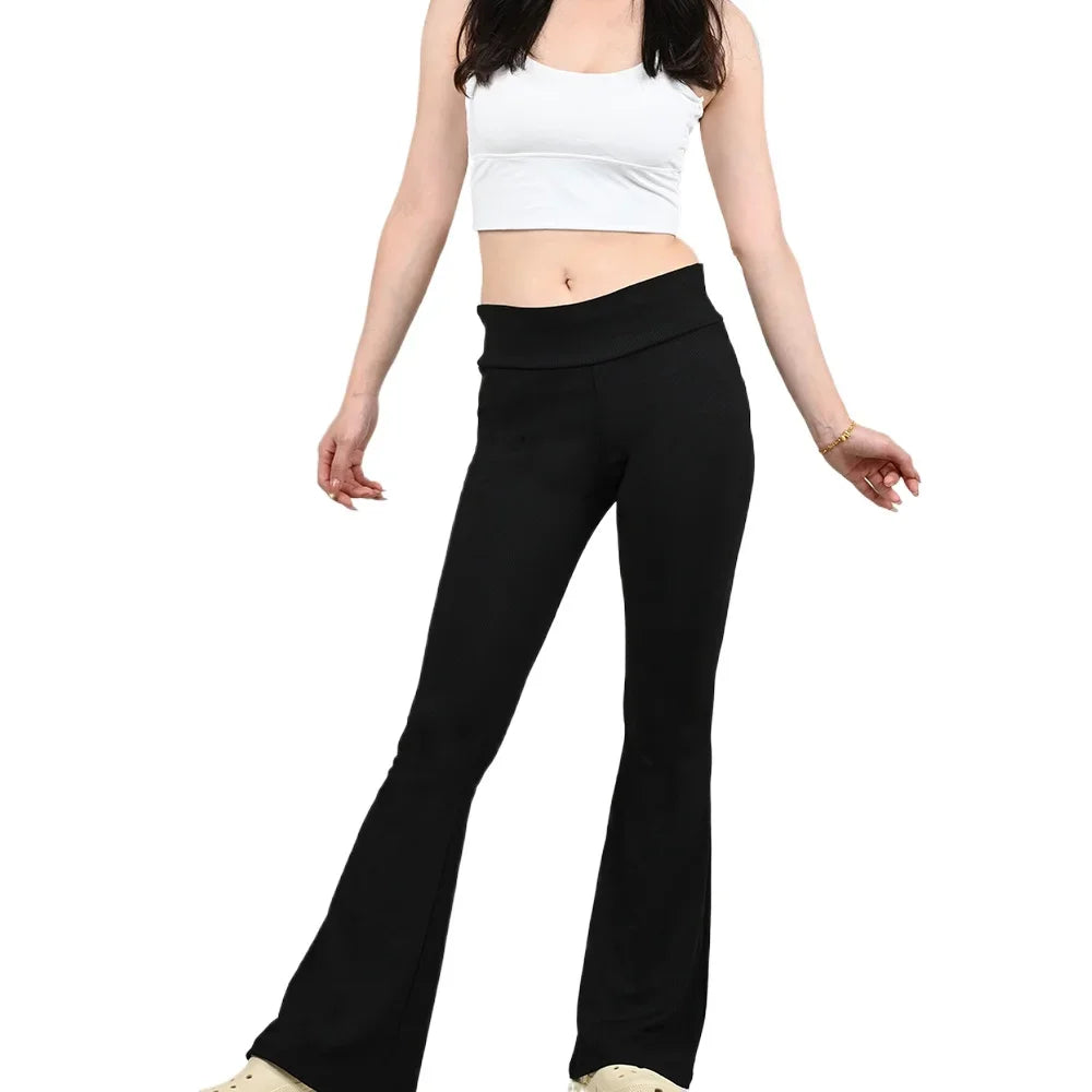 New Women Flared Pants Office Lady Casual Slim Fit Bell Bottoms Trousers Female Skinny Wide Leg Pant Fashion Leggings Plus Size