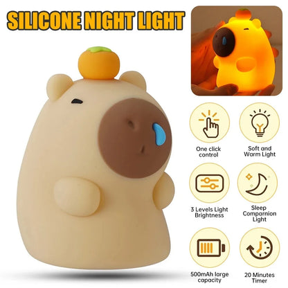 Cute Silicone Capybara Night Light Children&