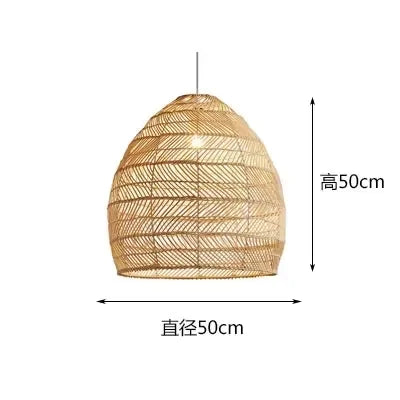 Rattan Pendant Lights Retro Hand-woven Hanging Basket chinese lantern for Dining Room Lights Bedroom Loft kitchen island lights