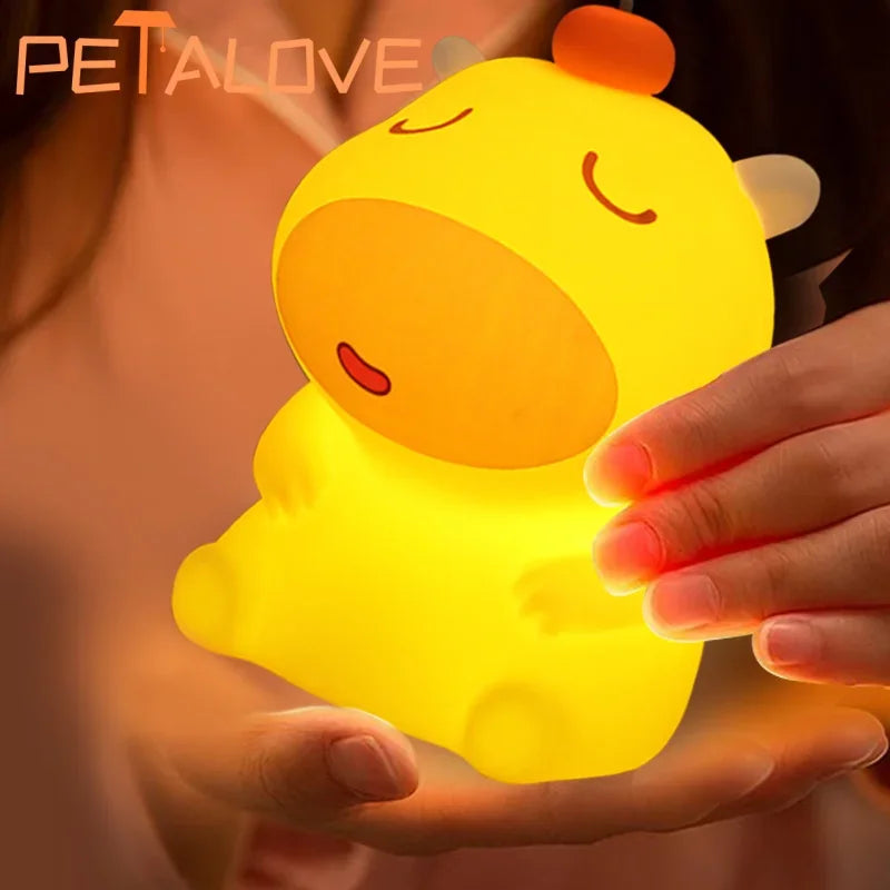 Cute Silicone Capybara Night Light Children&