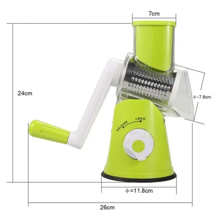 Vegetable Cutter &amp; Slicer Manual Kitchen Cheese Chopper Machine With 3 Sharp Drums Multifunctional Garlic Potato Shredder