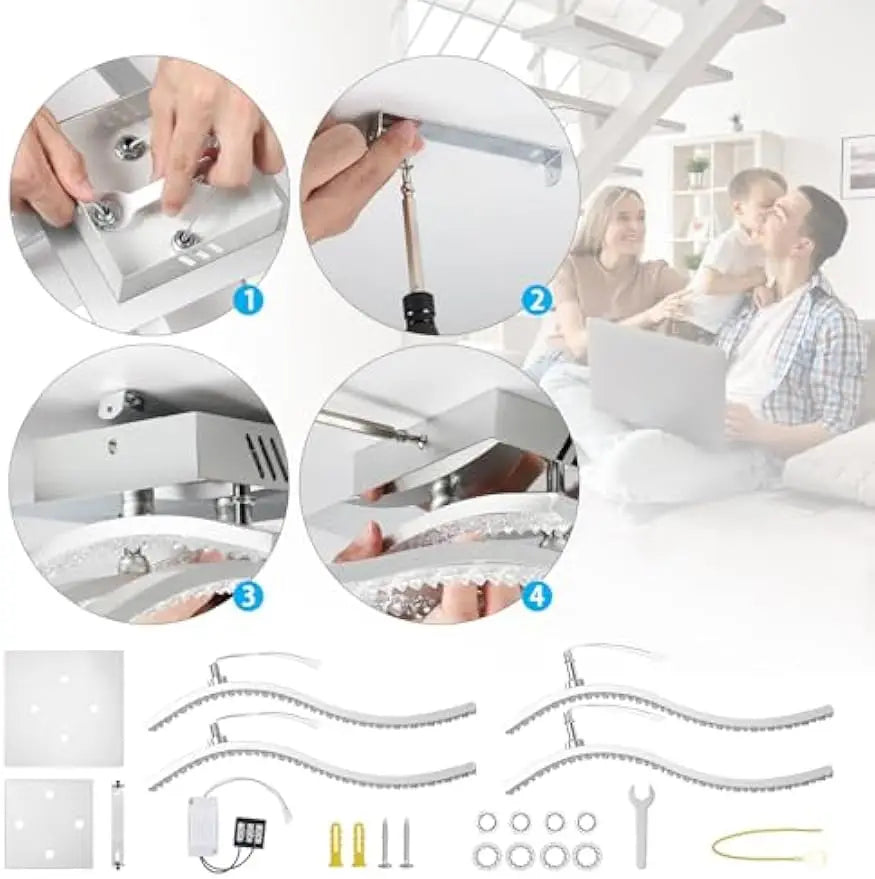 Modern Led Ceiling Lights 32W Dimmable Ceiling Lamp AC 85-265V Nordic Creative Ceiling Chandelier Indoor Lighting