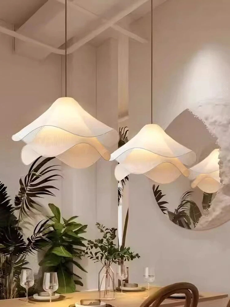 Art Decor Flower Pendant Light Fabric Lamps 80cm 60cm for Living Room Kids Room Dining Room Hanging Light Indoor Lighting