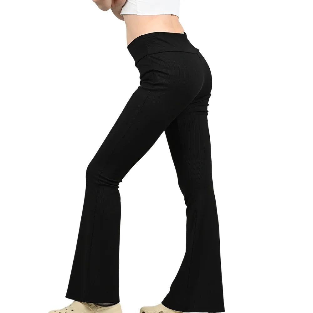 New Women Flared Pants Office Lady Casual Slim Fit Bell Bottoms Trousers Female Skinny Wide Leg Pant Fashion Leggings Plus Size