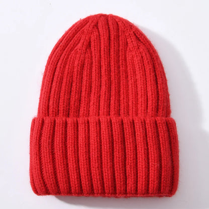 Winter Silk Satin Lined Beanie Hats Women Men Unisex Thick Chunky Cap Striped Warm Soft High Quality Cashmere Knitted Beanie Hat