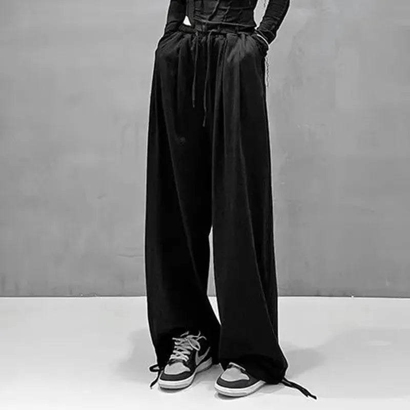 FOTVOTEE Casual Drawstring Sweatpants Women Fashion Loose High-waisted Slimming Harem Pants 2025 New All Match Simple Joggers