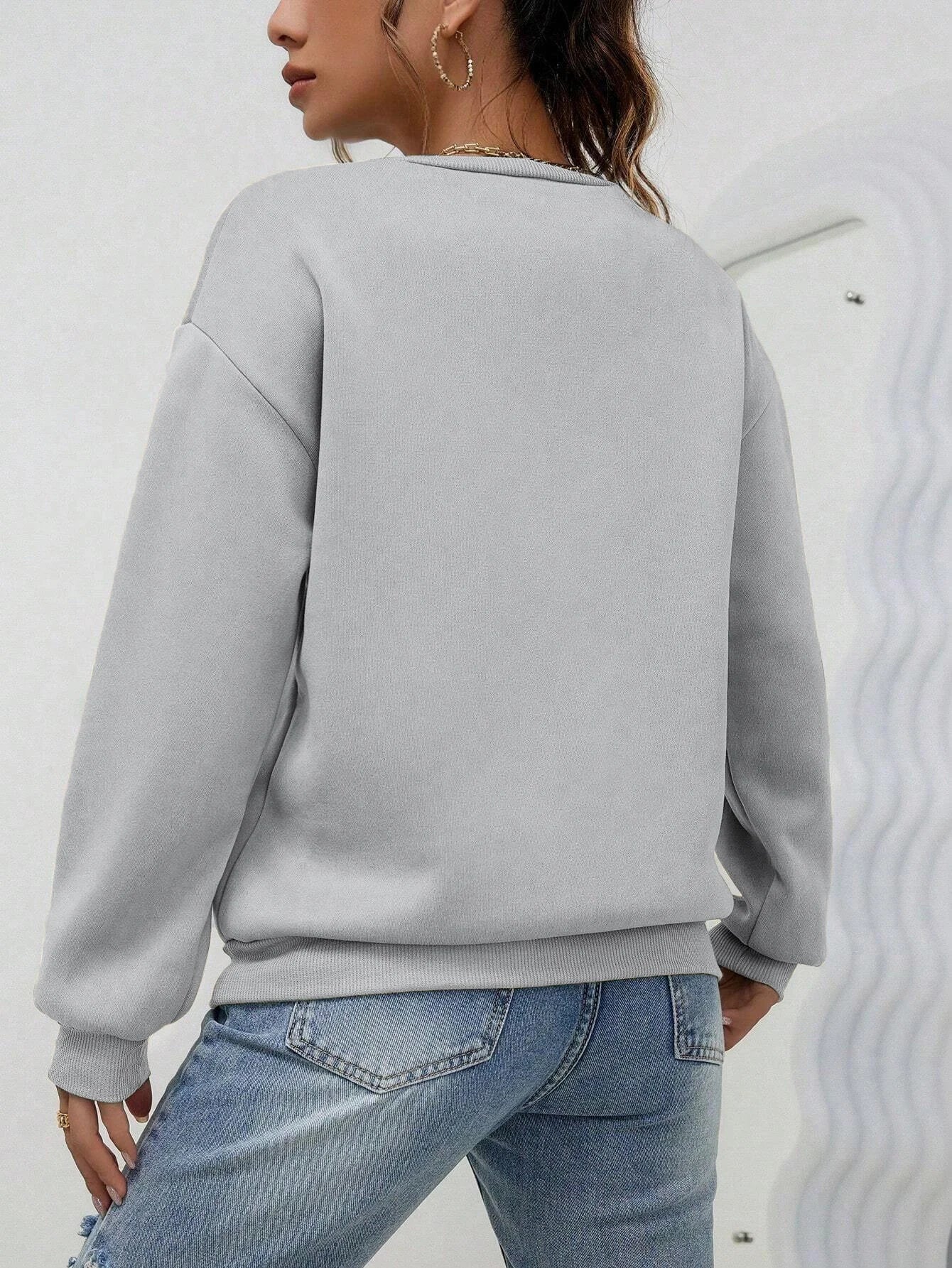 Silly Goose University Est 1918 Printde Woman Sweatshirt Casual Soft Clothing Loose Trendy Pullovers Autumn Crewneck Tops