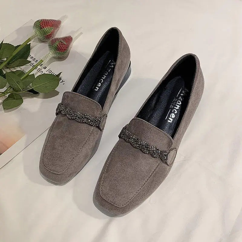 Ladies Shoes Black with Crystals Women Footwear Loafers Diamond Rhinestone Rock Korean Trends 2024 New Daily Routine Light Cheap