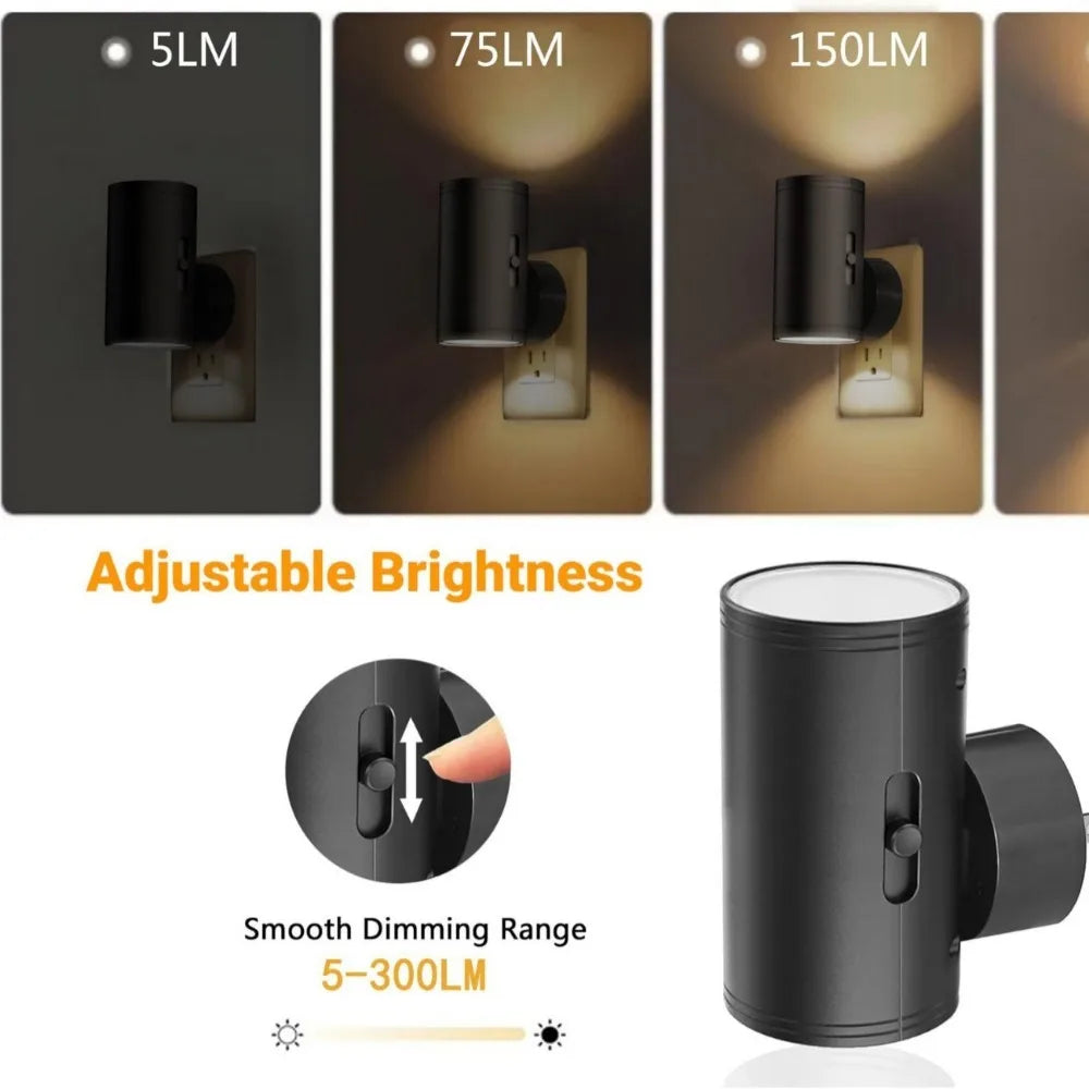 1/2/4Pack Night Lights Plug Into Wall Dimmable LED Nightlight with Light Sensor Adjustable Brightness for Hallway Bedroom