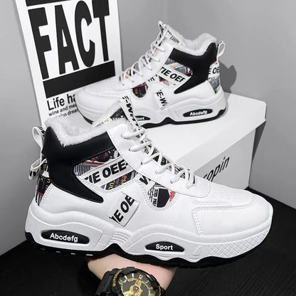 Sneakers for Men Trend Casual Shoes Men Autumn Winter Skateboard Shoes High Top Man Cotton Shoes Designer 2024 Luxury Mens Boots