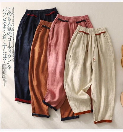 Loose Harem Pants Casual Versatile Fashion Cotton Linen Women&