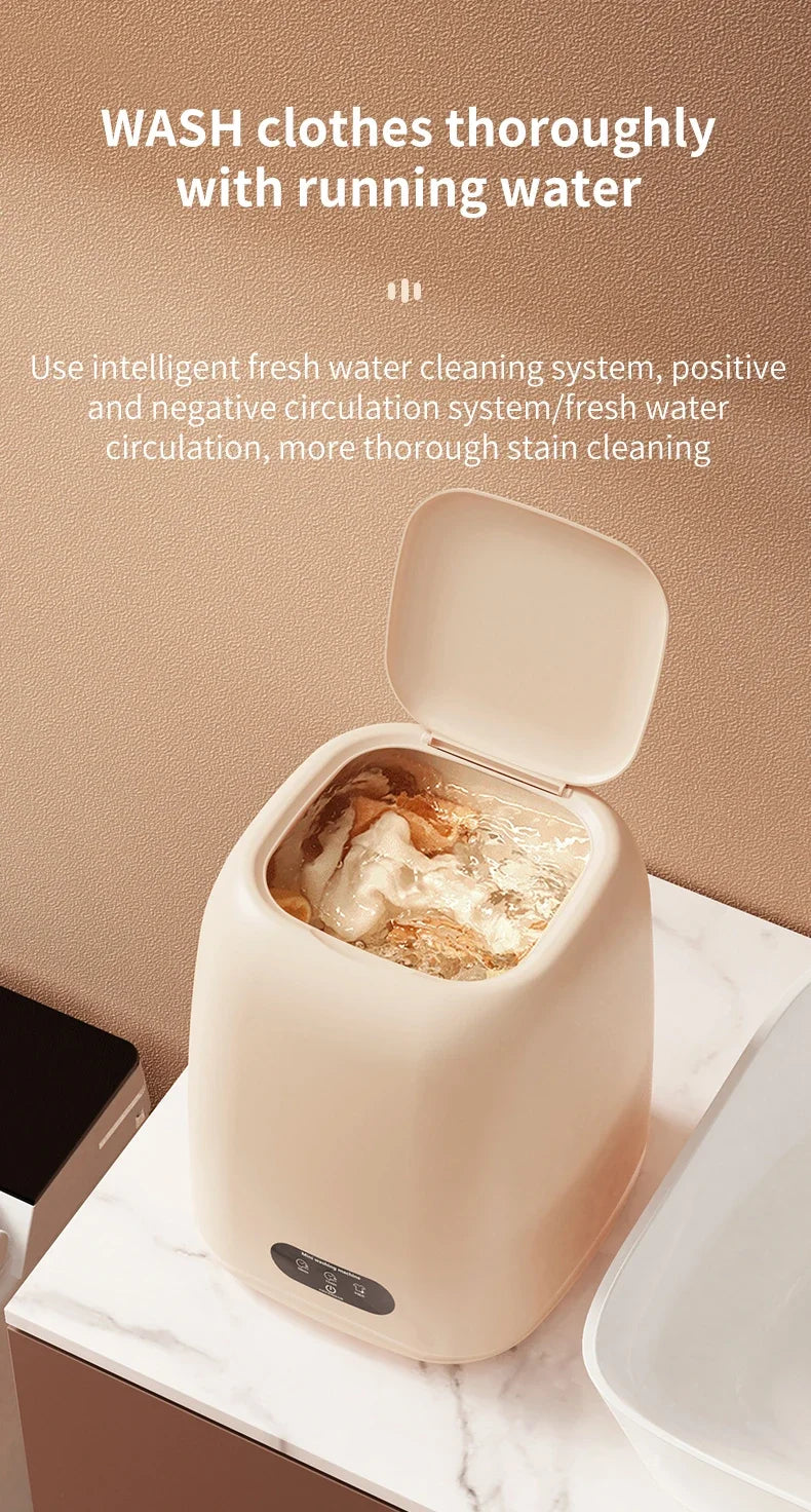 9L Portable Washing Machine Large Capacity Clothes Spin Dryer Bucket Travel Underwear Socks Ultrasonic Mini Washer