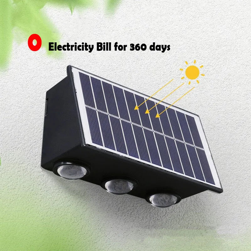 Outdoor Waterproof Wall Light Decorative Wall Lamp LED Solar Wall Lamp Up and Down Illuminate Home Garden Yard Decotration G6