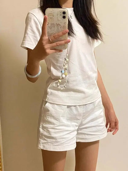 Women Shorts White Shorts Women Harajuku Elegance High Waisted Shorts A Line Slim Casual Hot Girl Straight Pants Sexy Shorts