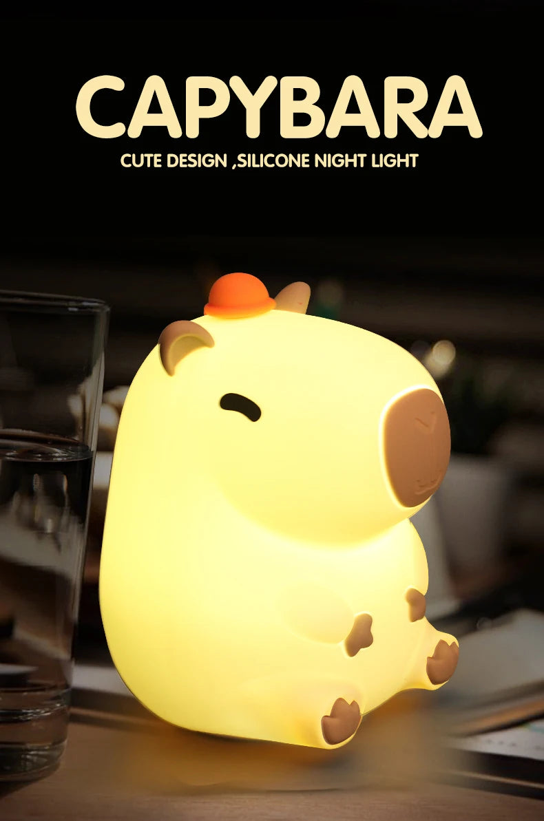 Cute Silicone Capybara Night Light Children&