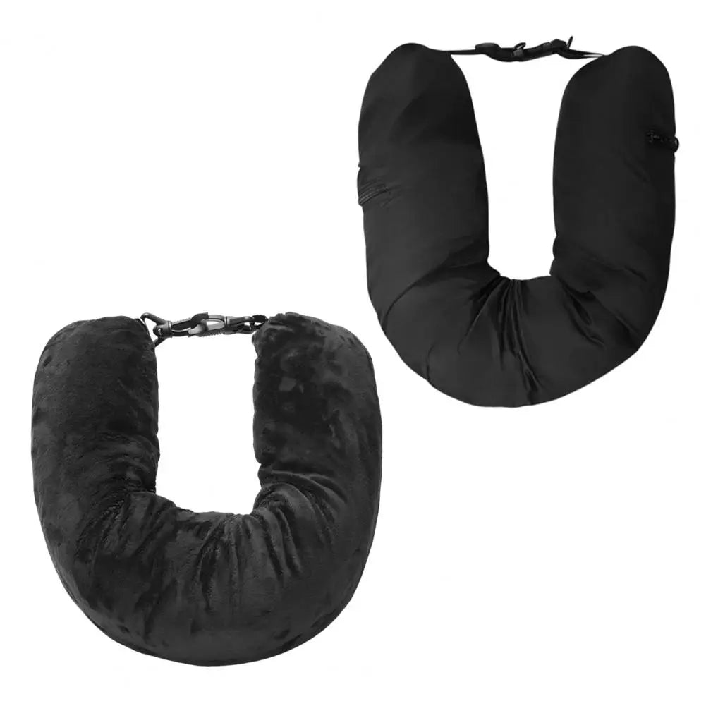 Travel Neck Pillow Self-filling Travel Pillow Portable Stuffable Neck Pillow for Travel with Refillable Support Cushion for Car