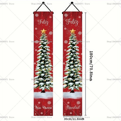 Christmas Door Decoration 2025 Merry Christmas Banner Decor for Home Hanging Xmas Ornament Navidad Happy New Year Gift 2026