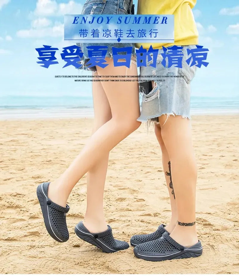 Couple’s EVA Clog Slippers Men Flat Sandals Man Women Summer Slippers Garden Shoes Outdoor Beach Clogs Home Slide Slip-on Shoes