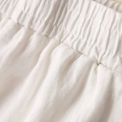 Fashion Full Length Casual Pants for Women Cotton Linen Wide Leg Pants Solid Summer Pants Female Loose High Waist Straight Trous