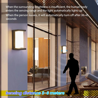 LED Wall Light Motion Sensor light AC85-265V 30W 16W 12W Waterproof Surface Mounted Indoor Wall Lamps Living Room Porch Outdoor