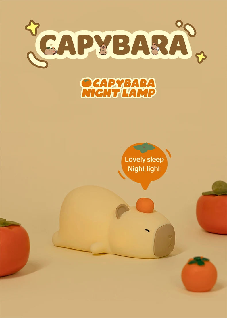 Cute Silicone Capybara Night Light Children&