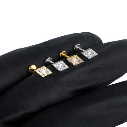 1PC Titanium Zircon Stud Earring Women Exquisite Ear Stud Cartilage Tragus Daith Helix Labret Piercing Body Jewelry