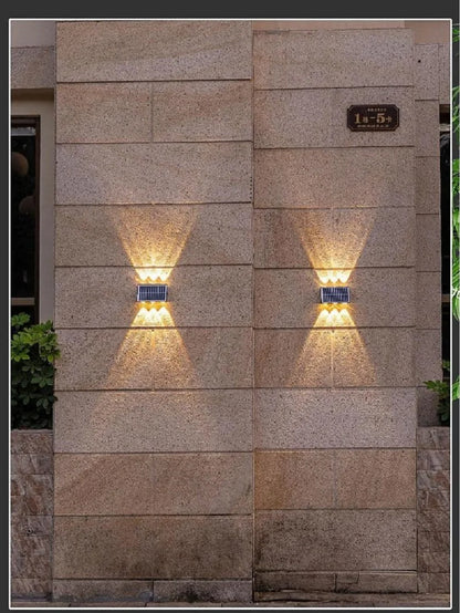 Outdoor Waterproof Wall Light Decorative Wall Lamp LED Solar Wall Lamp Up and Down Illuminate Home Garden Yard Decotration G6