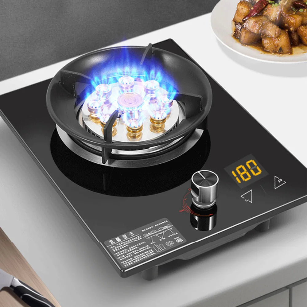 Household Gas Stove Hob Gas Burner Built-in Gas Cooker Desktop Gas Cooktop Timed Liquefied Gas Stove Cooktop estufa de gas