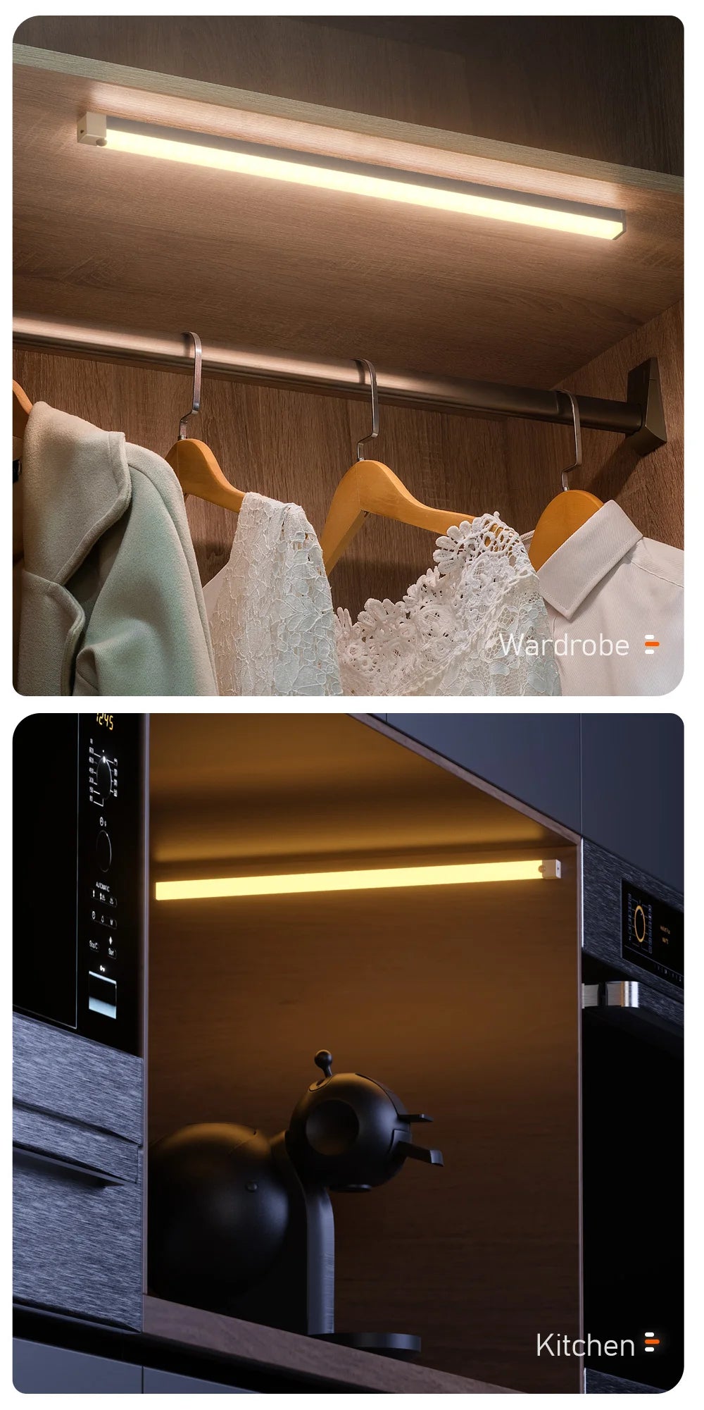 LED Cabinet Light 15/21/30CM Kitchen Wireless Dimming USB Rechargeable Motion/Hand-sweep Sensor Bedroom Wardrobe Night Lamp