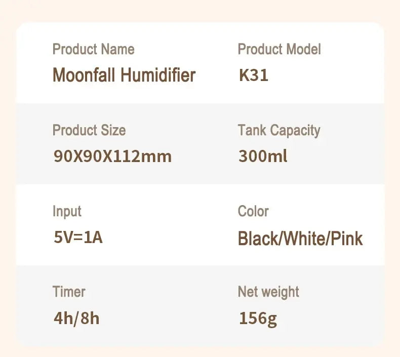 Scent Diffuser Cool Mist Humidifiers LED Essential Oil Moon Lamp Air Humidifier Aroma Diffuser Night Light for Home Office