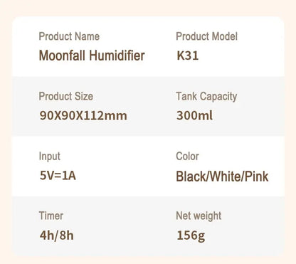 Scent Diffuser Cool Mist Humidifiers LED Essential Oil Moon Lamp Air Humidifier Aroma Diffuser Night Light for Home Office