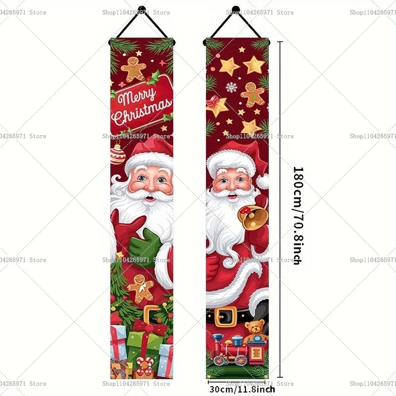 Christmas Door Decoration 2025 Merry Christmas Banner Decor for Home Hanging Xmas Ornament Navidad Happy New Year Gift 2026