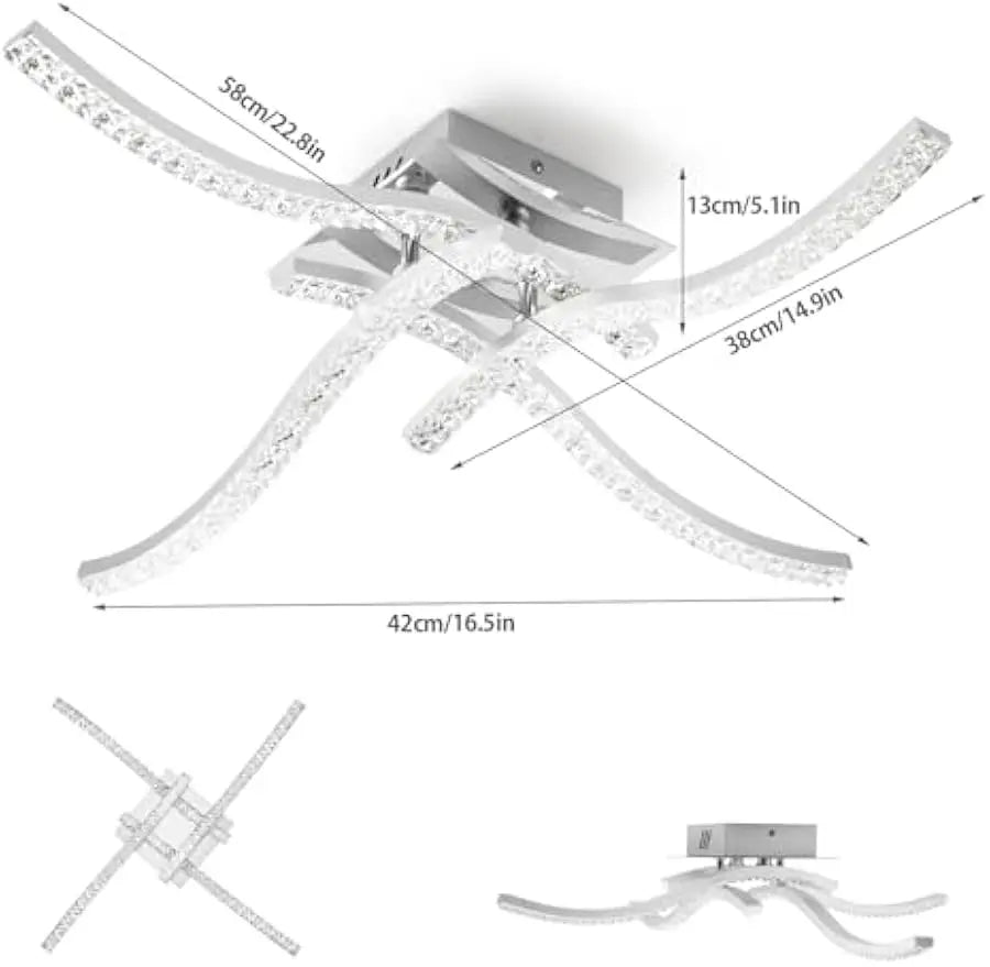 Modern Led Ceiling Lights 32W Dimmable Ceiling Lamp AC 85-265V Nordic Creative Ceiling Chandelier Indoor Lighting