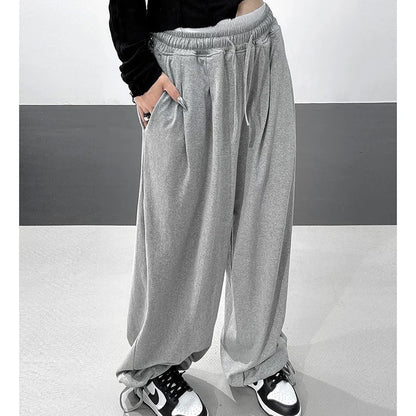 FOTVOTEE Casual Drawstring Sweatpants Women Fashion Loose High-waisted Slimming Harem Pants 2025 New All Match Simple Joggers