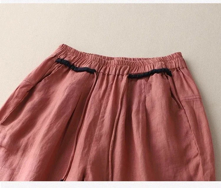 Loose Harem Pants Casual Versatile Fashion Cotton Linen Women&