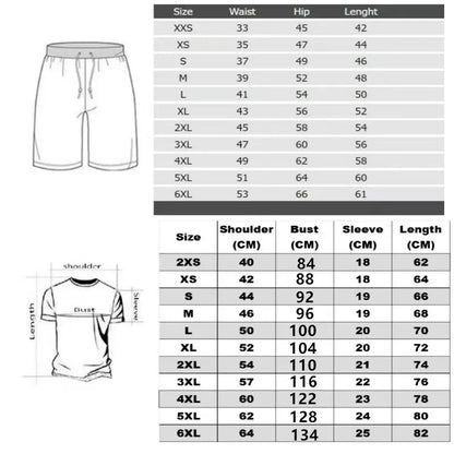Streetwear 2-Piece Set – Shorts &amp; Tee, 6XL