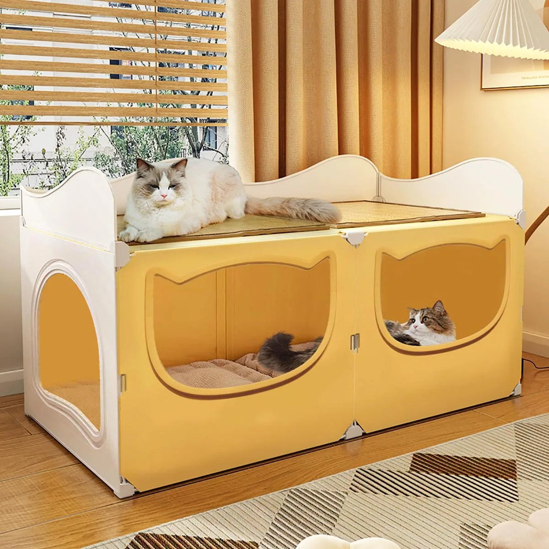 Cat Nest for All Seasons, Semi-Enclosed, Safe, Large Cat Nest Room, Cool and Cool in Summer