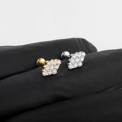 1PC Titanium Zircon Stud Earring Women Exquisite Ear Stud Cartilage Tragus Daith Helix Labret Piercing Body Jewelry