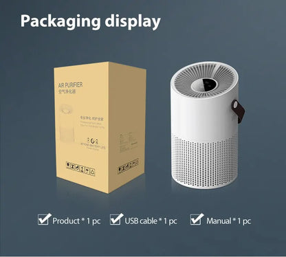 Multifunctional Desktop Air Purifier Remove Formaldehyde H13 HEPA Filter UVC Car Air Purifiers for Bedroom Home