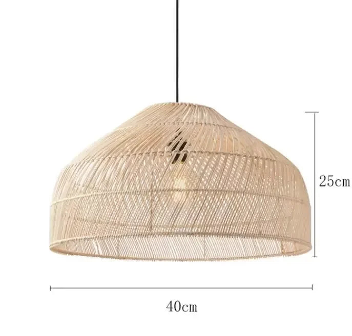 Rattan Pendant Lights Retro Hand-woven Hanging Basket chinese lantern for Dining Room Lights Bedroom Loft kitchen island lights